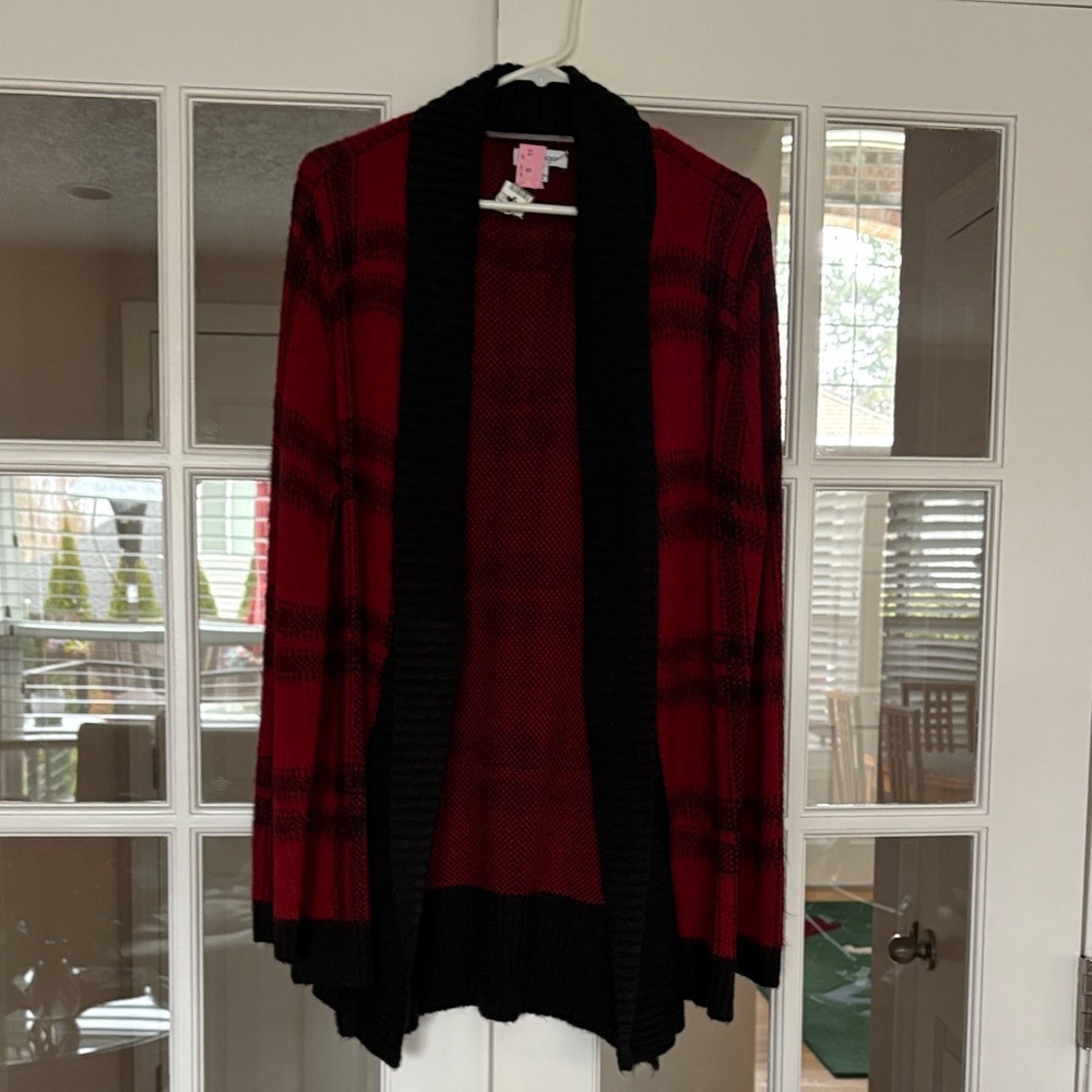 Indigo Red and Black Women's Cardigan